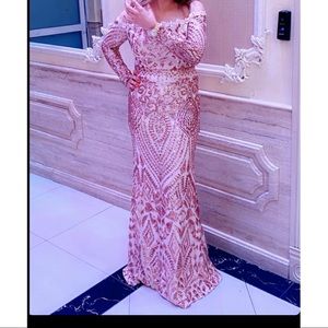 chloe rose gold sequin dress